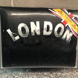 London Letters Black T-Shirt for Men ~ New in Package~ Large ~ Short Sleeve